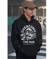 Overcome The Pain Bodybuilding Fitness Baskılı Unisex Oversize Gym Sporcu Hoodie