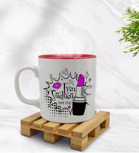 BK Gift Kişiye Özel Evin Süslüsü Tasarımlı İçi Kırmızı Renkli Kupa Bardak Model 3