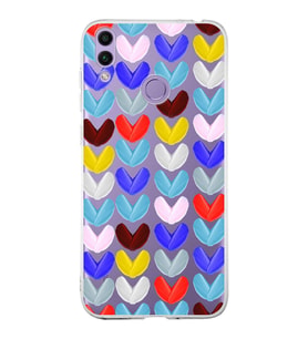 PrintiFy Huawei Honor 8C ile Uyumlu 1mm Slim Fit Water Color 1 Baskılı Şeffaf  Kılıf
