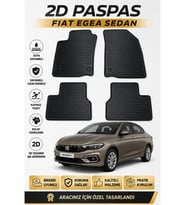 Fiat Egea Sedan 2D Kauçuk Oto Paspas Siyah 4 Parça Araca Özel Kaymaz Kolay Temizlenir