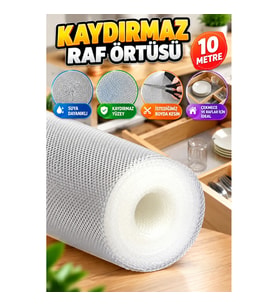 10 Metre Şeffaf Çekmece İçi Kaydırmaz Koruyucu Mat – Silikon Tabanlı ve Kesilebilir