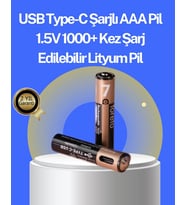 Hızlı Şarj Teknolojili USB Şarjlı AAA Pil – 40 Dakikada Tam Şarj