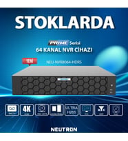 Neutron NEU-NVR8064-HDRS 64 Kanal 8 HDD Ultra H.265+ RAID Destekli 4K NVR Kayıt Cihazı (Siyah)