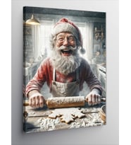 Kanvas Tablo Kurabiye Yapan Noel Baba