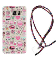 Samsung S7 Edge S20 Fe Plus Ultra S21 S22 Kılıf Boyun Asklı Rasta Silikon Donut Flamingo 1415