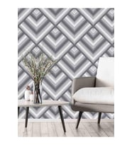 Dreamwall Geometrik Zigzag Desenli Silinebilir Tekstil Duvar Kağıdı (Çok Renkli)
