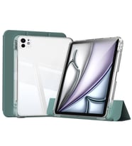 Apple iPad Pro 11inç M4/M5 Kılıf Kalem Bölmeli Akrilik Şeffaf Ayrılabilir Case 2 (Koyu Yeşil)