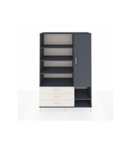 Hyperion Dolap 9 Raflı 3 Çekmeceli Tek Kapaklı  132x44x195 Antrasit-Antrasit/Aytaşı