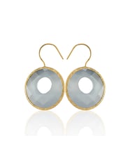 Kadir Jewellery 22 Ayar Altın Kaplama Kadın Taşlı Küpe -El İşçiliği Ve Hipoalerjenik Küpe