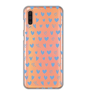 Samsung Galaxy A50 - A30S Uyumlu Mavi Kalpler Tasarımlı Şeffaf Telefon Kılıfı