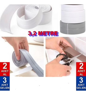 3.2 Metre Su Sızdırmaz Bant Mutfak Banyo Duvar Küvet Lavabo Kenar Bandı Ev İş Ofis Yapışkanlı Şerit