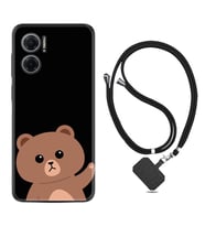 Xiaomi Redmi Note 11E Kılıf Resimli Boyun Askılı İpli Desenli Silikon Series Hello Bear 1905