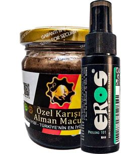 EROSPROF101 Time Stop Sprey 60ML Büyük Boy + Erkekler Için Özel Karışım Alaman Macuınu 240GR