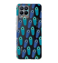 PrintiFy Realme 8  ile Uyumlu 1mm Slim Fit Nazar Boncuğu 4 Baskılı Şeffaf  Kılıf