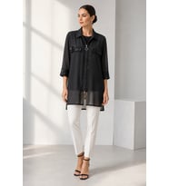 Aynalı Pul Detaylı Şifon Tunik ve İç Badi İkili Takım Y26-9736-Siyah
