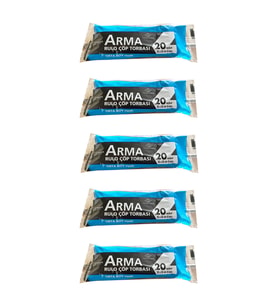 Arma Siyah Orta Boy 55 x 60 Cm. - 30 Litre Çöp Torbası Poşeti - 20 Adetlik 5 Rulo