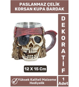 Yüksek Kaliteli Dekoratif Hediyelik Genç Yetişkin Eğlenceli Tasarım Paslanmaz Çelik Kupa Bardak