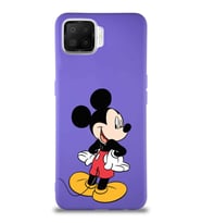 Oppo A73 Soft Premier Kapak Mickey Mouse-D Tasarımlı Silikon Kılıf - Mor (Şeffaf)