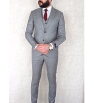 Jan Carlucci Slimfit Yelekli Drop 6 Takım-Gri