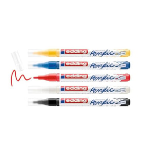 Edding 5300 Akrilik Boyama Markörü 1-2 mm 5 Renk Set Basic