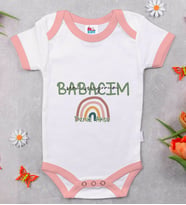 BK Kids Kişiye Özel Pembe Bebek Body Zıbın - Model 30