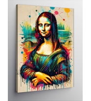Kanvas Tablo Renk Patlamasıyla Mona Lisa
