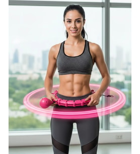 Mey İthalat® 24 Bölüm Akıllı Hula Hoop Bel Masajlı Düşmeyen Spor Çemberi