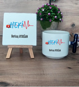 Hekim Hediye Seti Kupa Bardak T Kulplu ve Dekoratif Taş Doktora Tıp Bayramı Hediyesi (Model 2)