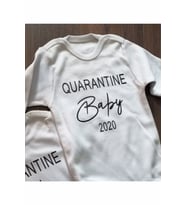 Quarantine Baby 2020 Yılı Baskılı Beyaz Uzun Kol Zıbın