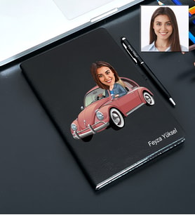 Kişiye Özel Vosvos Tasarımlı Karikatür Defter Ve Kalem Seti 60