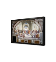Atina Okulu Raffaello Çerçeveli Cam Tablo