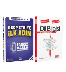 Arı Yayınları 0 Sıfırdan Başla Geometriye İlk Adım ve AKM Dil Bilgisi Soru Bankası Seti 2 Kitap