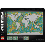 LEGO® Art Dünya Haritası 31203 - Proje ve Harita Tutkunları için Koleksiyonluk bir Duvar Resmi Yapım Seti (11.695 Parça)