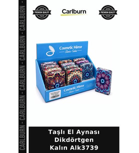 Özel Üretim Makyaj Hediyelik Şık Aksesuar Taşlı El Aynası Dikdörtgen Kalın Alk3739