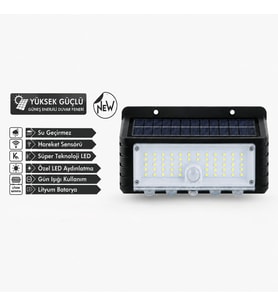 44 Led Güneş Enerjili Hareket Sensörlü LED Duvar Lambası PD672