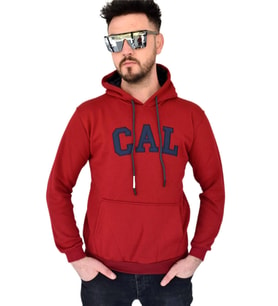 Erkek Bordo Kapüşonlu Sweatshirt Cal BGL-ST02361