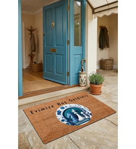 Valerine Life Kapı Önü Paspası 45x70cm Kaymaz Taban Dekoratif iç Dış Mekan At ve Vezir Satranç