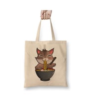 Cute & Funny Anime Kitty Ramen Kawaii Cat Beyaz Bez Çanta Uzun Saplı Alışveriş Çantası Plaj Çantası