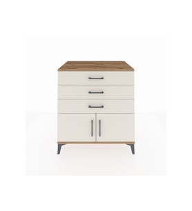 Kronos Şifonyer Tek Raflı 3 Çekmeceli 2 Kapaklı 88x59x96 Çam-Aytaşı