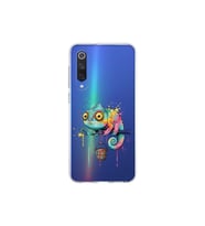 Xiaomi Mi 9 SE ile Uyumlu Splash Bukalemun Tasarımlı Şeffaf Silikon Kılıf