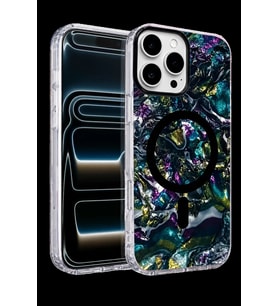 Onegif Apple iPhone 16 Pro Max Uyumlu Mila Dalgalı Magsafe Kapak - Lacivert