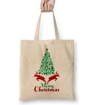 Yılbaşı Yeni Yıl Konseptli Merry Christmas 01 Bez Çanta Uzun Saplı