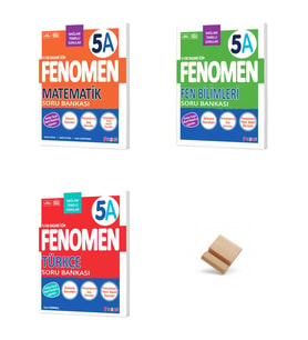 Fenomen 5. Sınıf Maarif 5A Matematik Fen Bilimleri ve Türkçe 3lü Set Soru Bankası + Telefon Standı