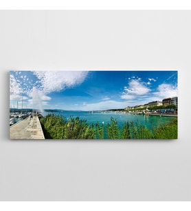 Bulutlar Deniz İnsanlar Manzara Panoramik Kanvas Tablo
