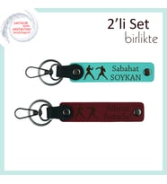 İrade Sahibi Dövüşçülere, Sakin Güç Temalı, Kişiselleştirilebilir Yazılı Anahtarlık, Turkuaz-Bordo