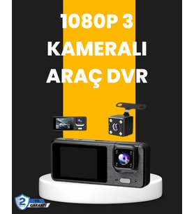 Çok Açılı Araç İçi Dvr Ön İç Arka Kamera, Döngü Video Kaydı