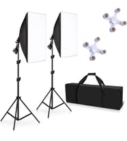 Softbox 4 Duylu Ikili Sürekli Işık Seti Foto Video Ürün Çekim Makyaj 50x70 Softbox Çantalı