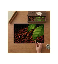 Kahve Çekirdekleri - Kahve Görselleri Tasarımı 240 parça Ahşap Puzzle Ahşap Kutuda MP01627