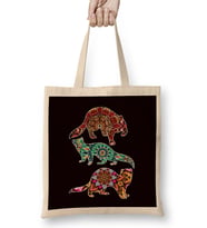 Floral Ferret Mandala Yoga Ferrets Owner Animal Lover Zoo Bez Çanta Uzun Saplı
