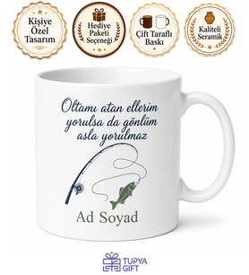 Balık Tutmayı Seven İçin Mesajlı Hediyelik Baskılı Kupa Bardak Hobi Hediyesi